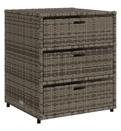 Armoire de rangement de jardin gris 55x59x69 cm résine tressée