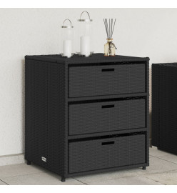 Armoire de rangement de jardin noir 55x59x69 cm résine tressée