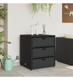 Armoire de rangement de jardin noir 55x59x69 cm résine tressée