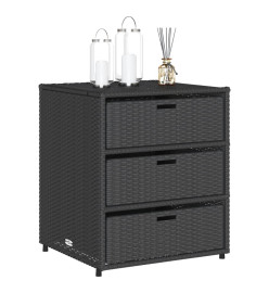 Armoire de rangement de jardin noir 55x59x69 cm résine tressée