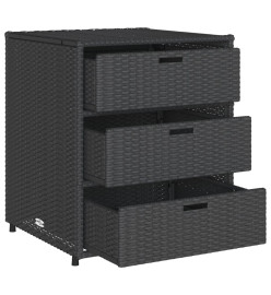 Armoire de rangement de jardin noir 55x59x69 cm résine tressée