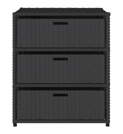 Armoire de rangement de jardin noir 55x59x69 cm résine tressée
