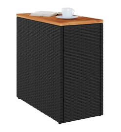 Table de jardin de jardin dessus en bois noir 58x27,5x55 cm