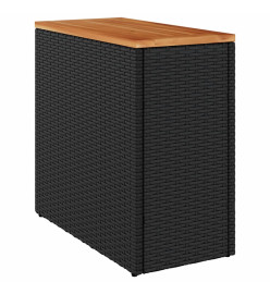 Table de jardin de jardin dessus en bois noir 58x27,5x55 cm
