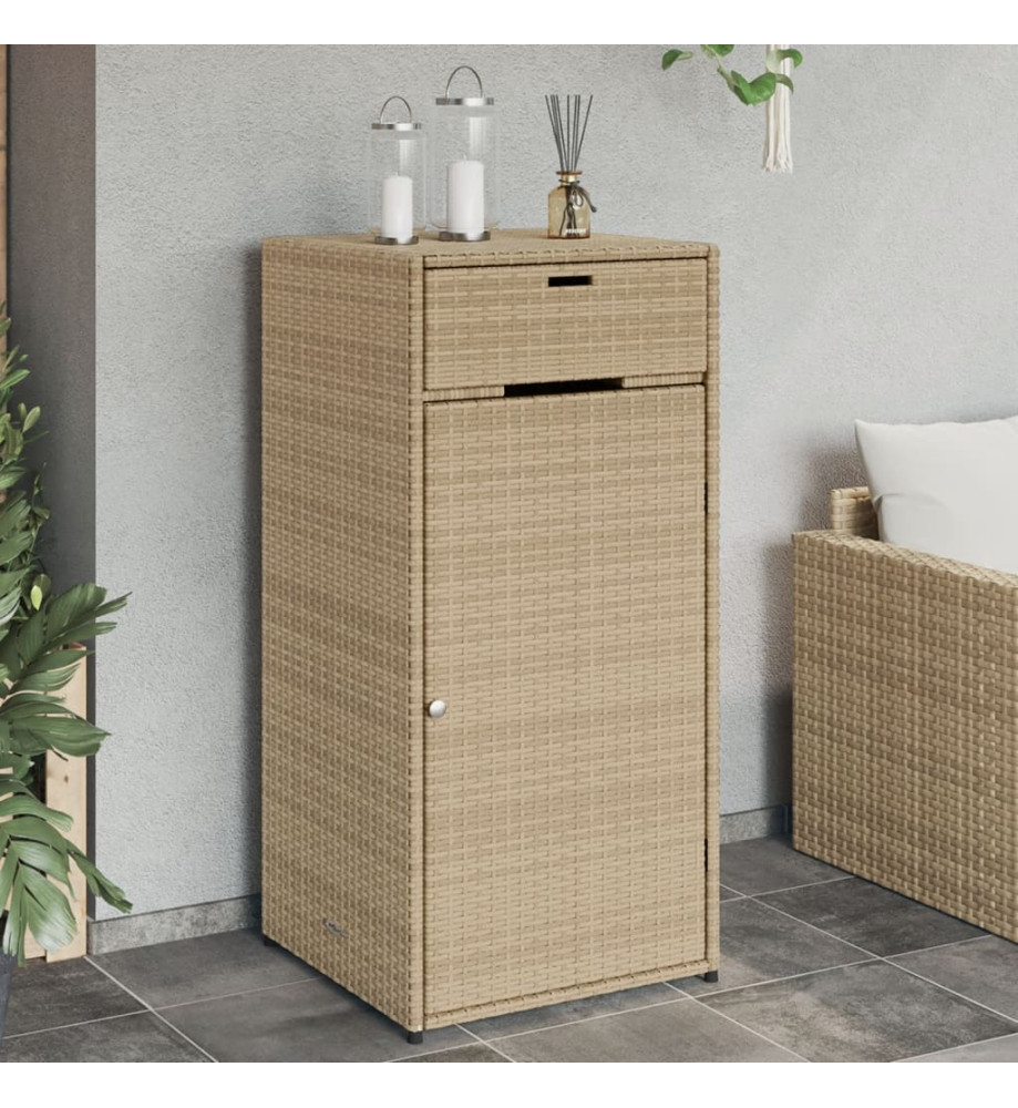 Armoire de rangement de jardin beige 55x55x111cm résine tressée Armoire de rangement de jardin beige 55x55x111cm résine tressée