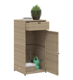Armoire de rangement de jardin beige 55x55x111cm résine tressée