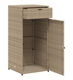 Armoire de rangement de jardin beige 55x55x111cm résine tressée
