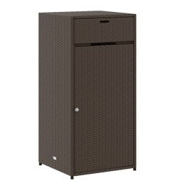 Armoire de rangement jardin marron 55x55x111 cm résine tressée