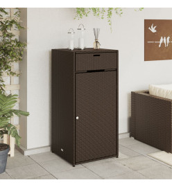Armoire de rangement jardin marron 55x55x111 cm résine tressée