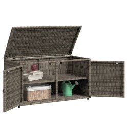 Armoire de rangement jardin gris 110x55x60,5 cm résine tressée