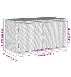 Armoire de rangement jardin gris 110x55x60,5 cm résine tressée