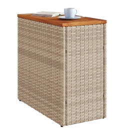 Table de jardin de jardin dessus en bois beige 58x27,5x55 cm