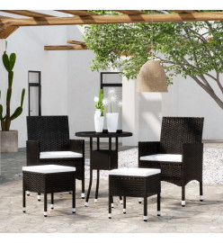 Salon de jardin 5 pcs Résine tressée Noir