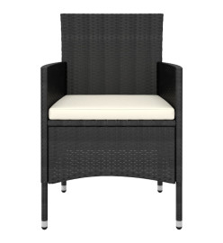 Salon de jardin 5 pcs Résine tressée Noir