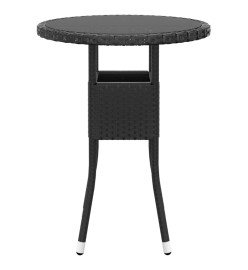 Salon de jardin 5 pcs Résine tressée Noir