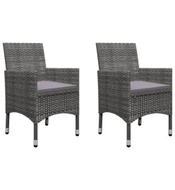 Ensemble de salle à manger de jardin 5 pcs Gris