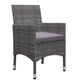 Ensemble de salle à manger de jardin 5 pcs Gris