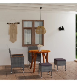 Ensemble de salle à manger de jardin 5 pcs Gris