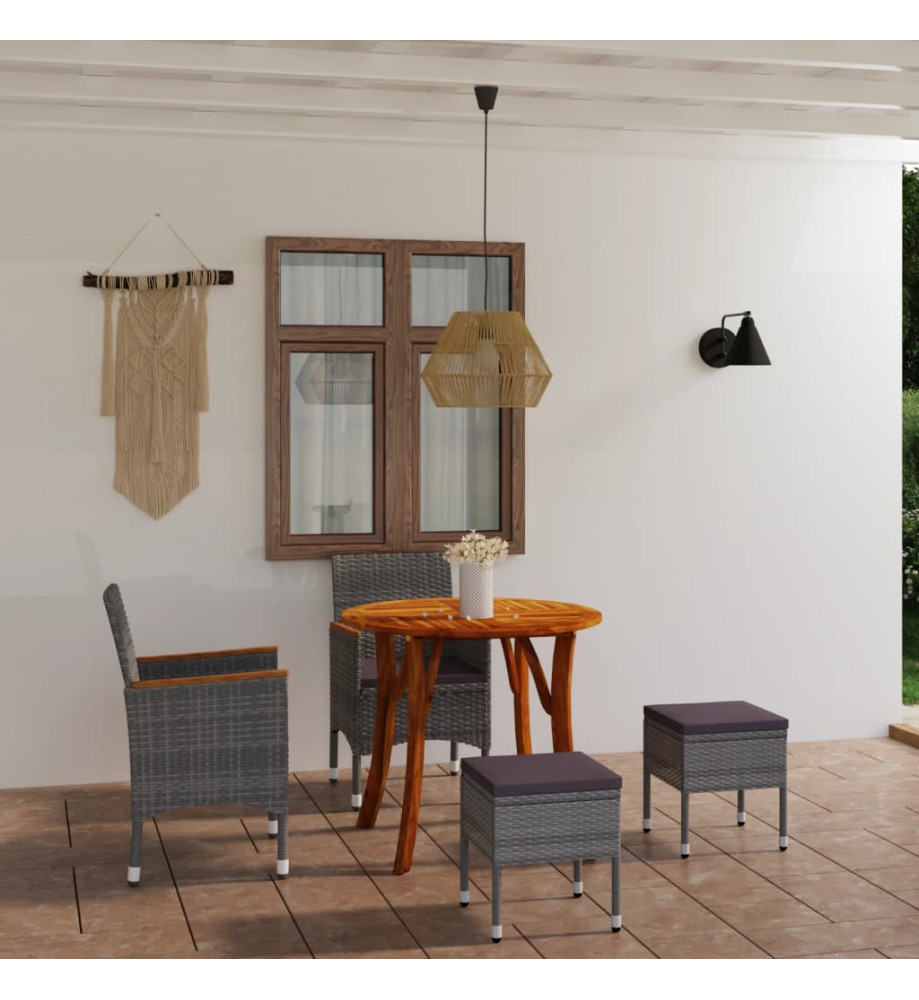 Ensemble de salle à manger de jardin 5 pcs Gris Ensemble de salle à manger de jardin 5 pcs Gris