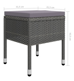 Ensemble de salle à manger de jardin 5 pcs Gris