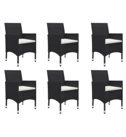 Ensemble de salle à manger de jardin 9 pcs Noir