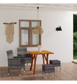 Ensemble de salle à manger de jardin 5 pcs Gris
