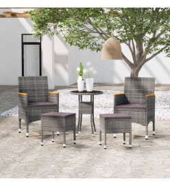 Salon de jardin 5 pcs Résine tressée Gris