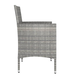 Jeu de chaise et tabouret de jardin 4 pcs Résine tressée Gris