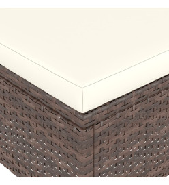 Jeu de chaise et tabouret de jardin 4 pcs Résine tressée Marron