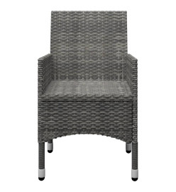 Ensemble de salle à manger de jardin 5 pcs Gris