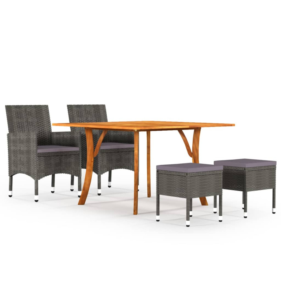 Ensemble de salle à manger de jardin 5 pcs Gris Ensemble de salle à manger de jardin 5 pcs Gris