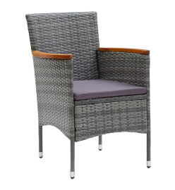 Ensemble de salle à manger de jardin 5 pcs Gris