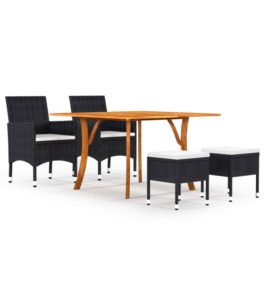 Ensemble de salle à manger de jardin 5 pcs Noir Ensemble de salle à manger de jardin 5 pcs Noir