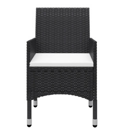 Ensemble de salle à manger de jardin 5 pcs Noir