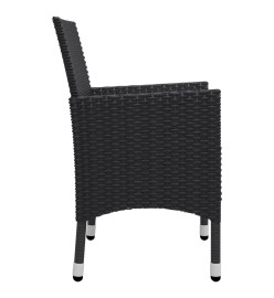 Ensemble de salle à manger de jardin 5 pcs Noir