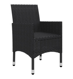 Ensemble de salle à manger de jardin 5 pcs Noir