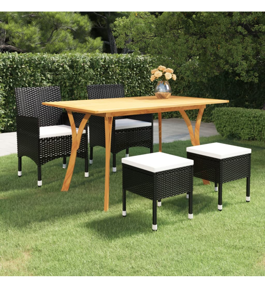 Ensemble de salle à manger de jardin 5 pcs Noir Ensemble de salle à manger de jardin 5 pcs Noir