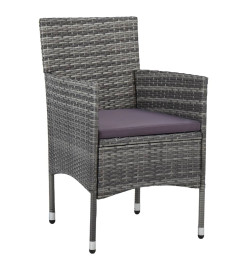 Ensemble de salle à manger de jardin 5 pcs Gris