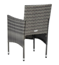Ensemble de salle à manger de jardin 5 pcs Gris