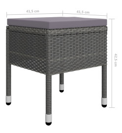 Ensemble de salle à manger de jardin 5 pcs Gris