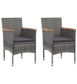 Ensemble de salle à manger de jardin 5 pcs Gris