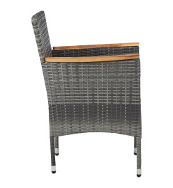 Ensemble de salle à manger de jardin 5 pcs Gris