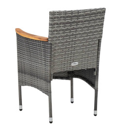 Ensemble de salle à manger de jardin 5 pcs Gris