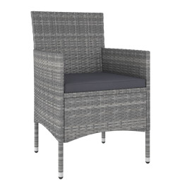 Salon de jardin 5 pcs Résine tressée Gris