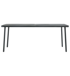 Ensemble de salle à manger de jardin 7 pcs Acier Gris foncé