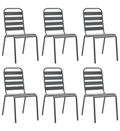 Ensemble de salle à manger de jardin 7 pcs Acier Gris foncé