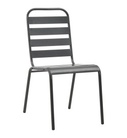 Ensemble de salle à manger de jardin 7 pcs Acier Gris foncé