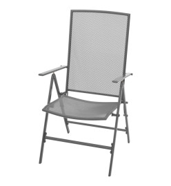 Ensemble de salle à manger de jardin 3 pcs Acier Anthracite