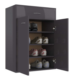 Armoire à chaussures Gris brillant 60x35x84 cm Aggloméré