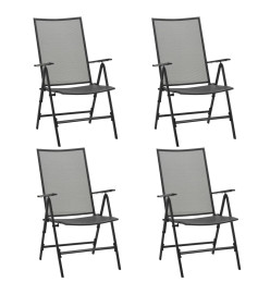 Ensemble de salle à manger de jardin 5 pcs Acier Anthracite
